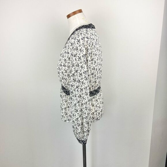 Madewell V-Neck Peplum Top | Clipdot Branch Floral - Picture 5 of 7